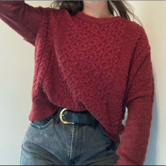 Mossimo Supply Co. Sweaters - Thick Knit Deep Red Sweater